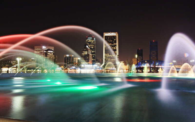 Fountains in City Park — Green