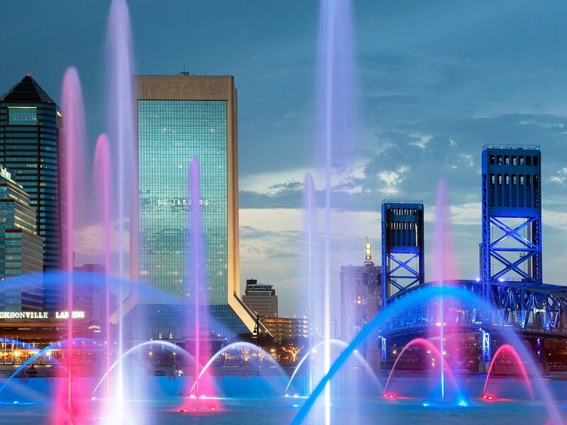 Fountains in City