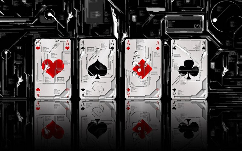 Four Aces Cards — Black, Dramatic