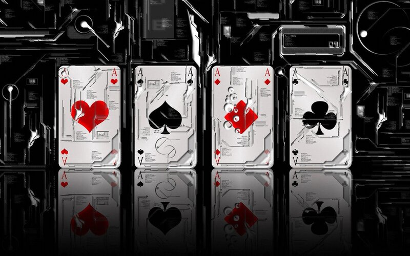 Four Aces Cards — Black, Futuristic