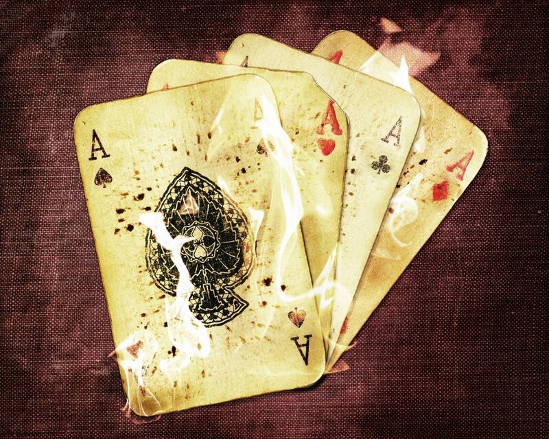 Four Aces Cards — Brown, Dramatic