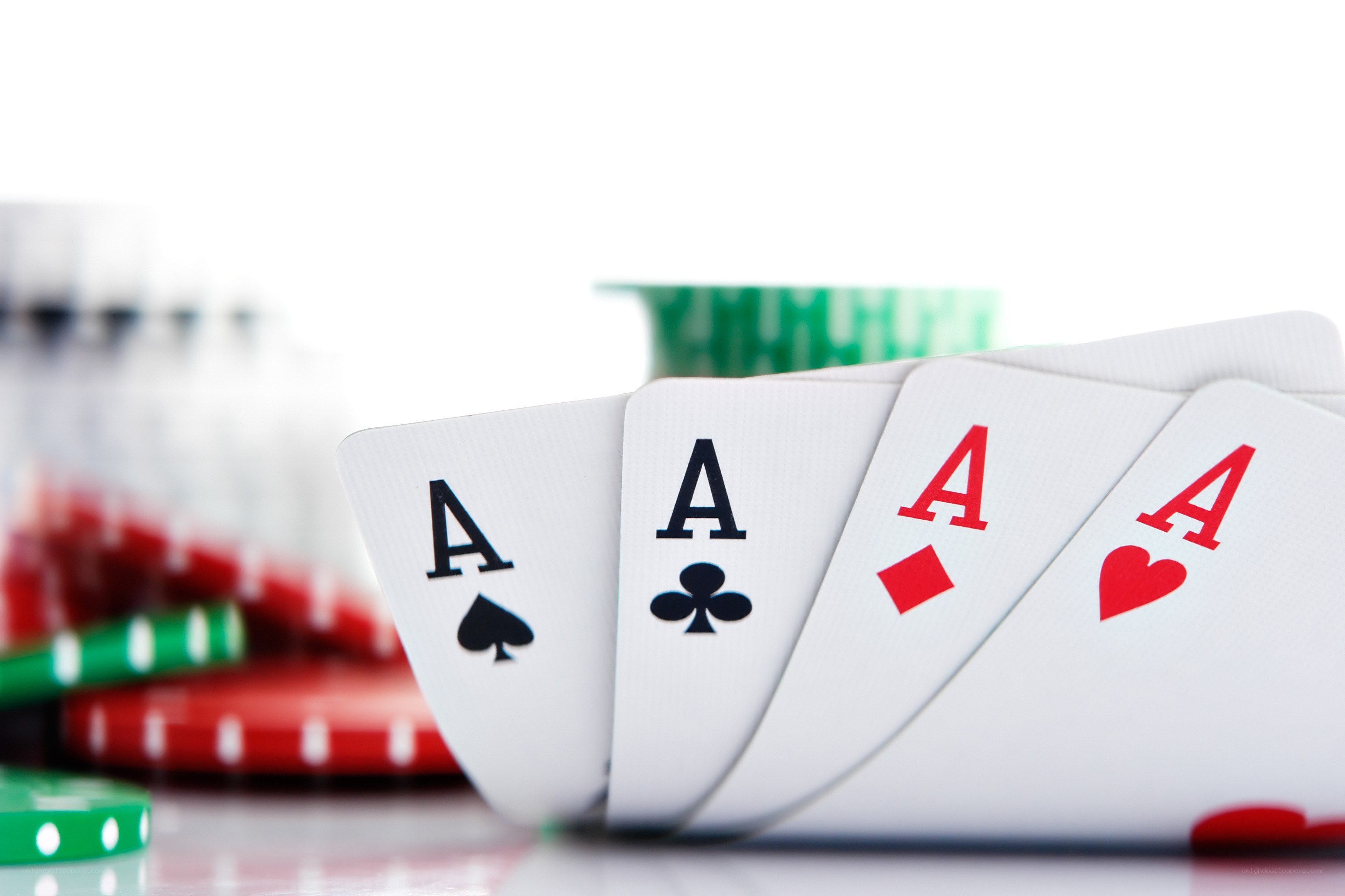 Four aces in poker hand