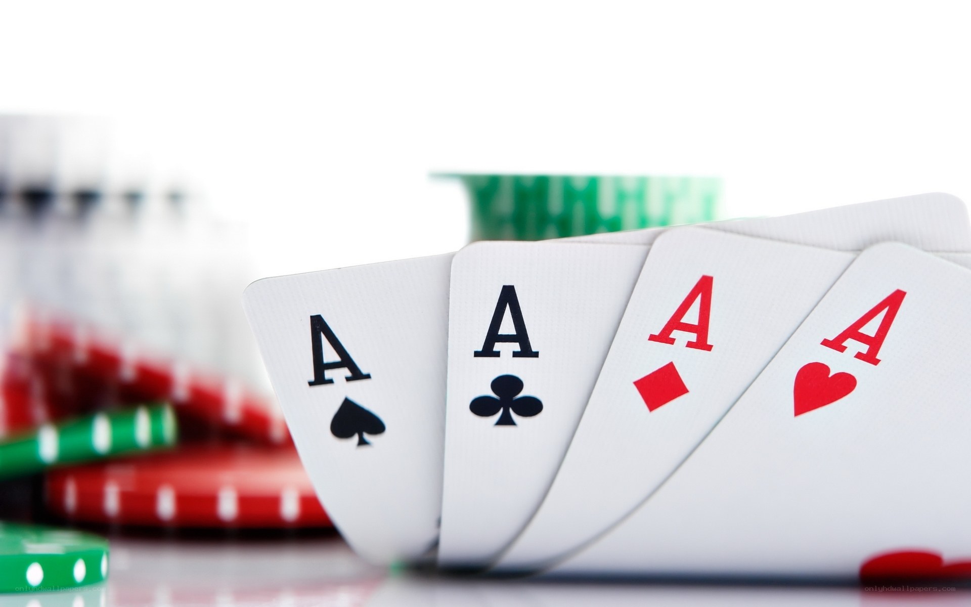 Four aces in poker hand