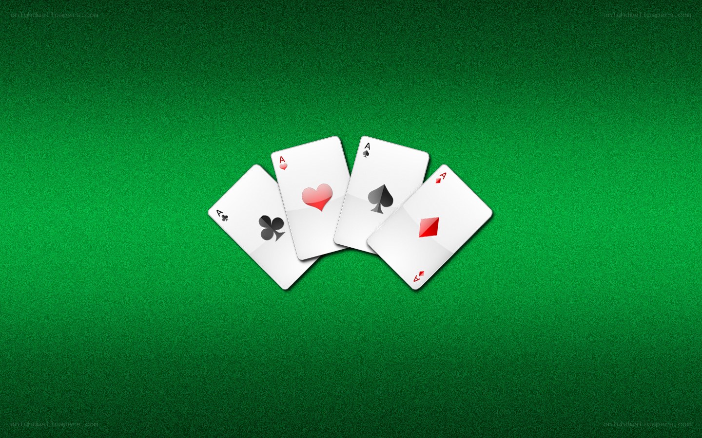 Four aces on green felt