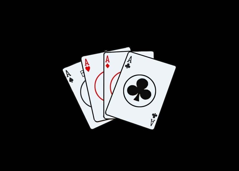 Four Aces Playing Cards — Black, Neutral