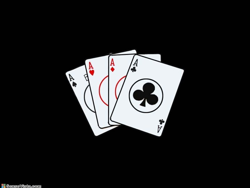 Four Aces Playing Cards — Black, Neutral, Vector Art