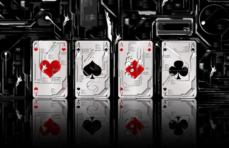 Four Aces Playing Cards — Black