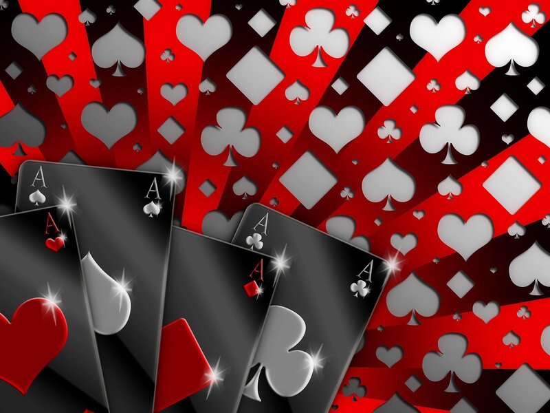 Four Aces Playing Cards — Red