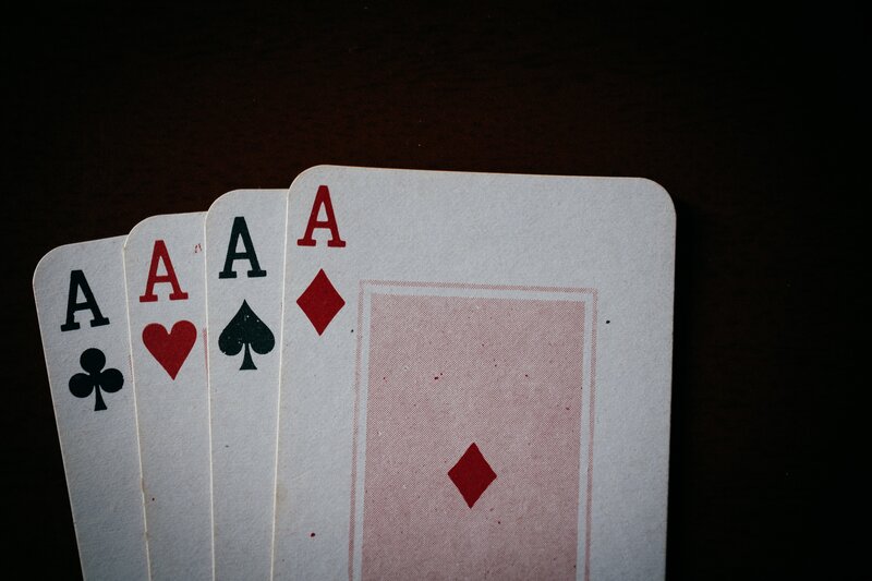 Four Aces Playing Cards — White, Dramatic