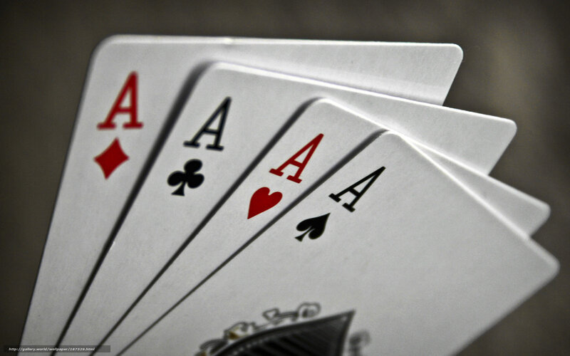 Four Aces Playing Cards — White, Neutral, Photograph, Diamonds
