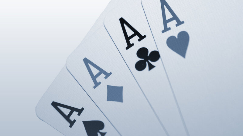 Four Aces Playing Cards — White, Neutral, Photograph, Suits