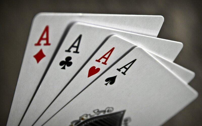 Four Aces Playing Cards — White, Neutral, Photograph
