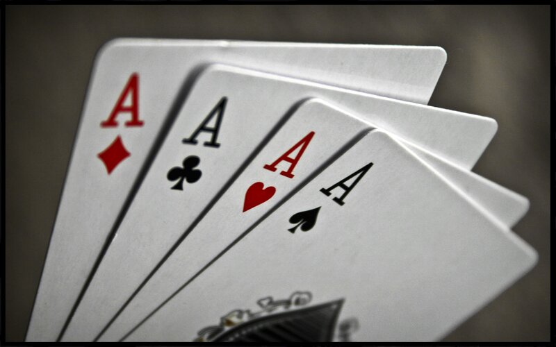 Four Aces Playing Cards — White, Neutral