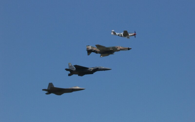 four aircraft in formation