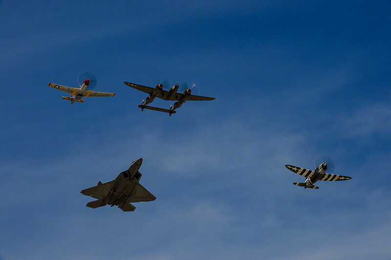 Four Airplanes in Formation — Blue