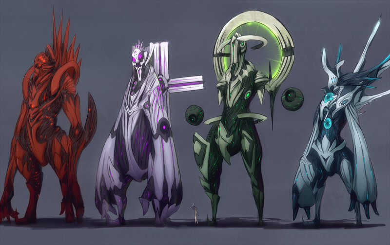 Four Alien Figures