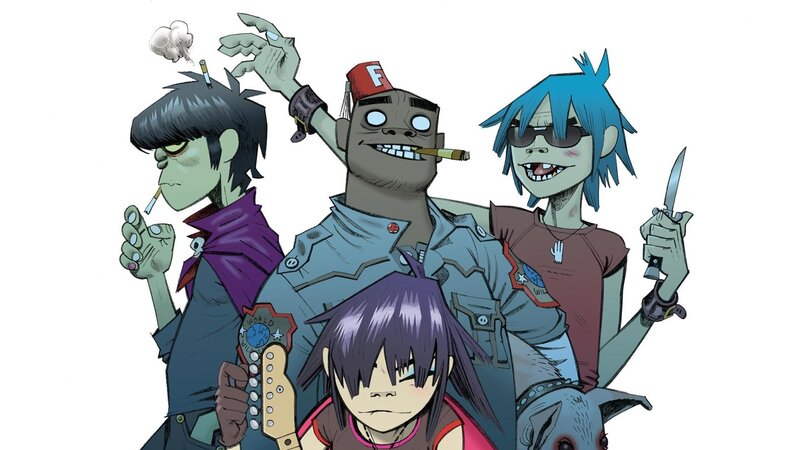 Four Animated Band Members — Green