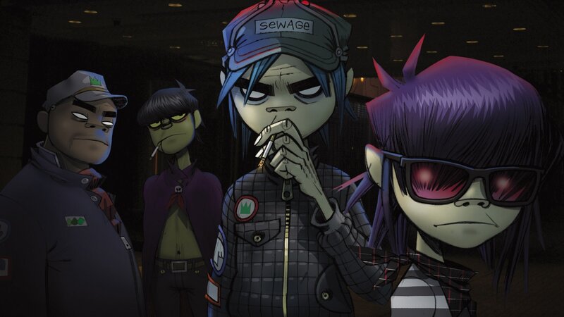 Four Animated Band Members — Purple, Dark