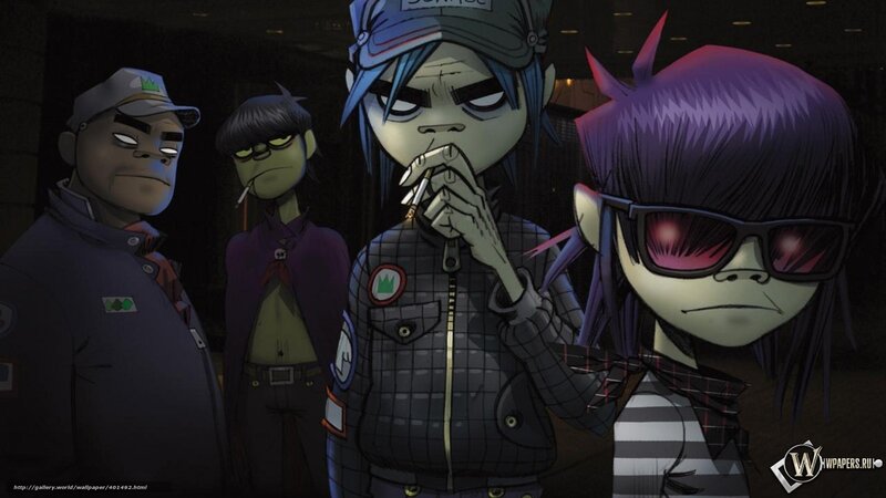 Four Animated Band Members — Purple
