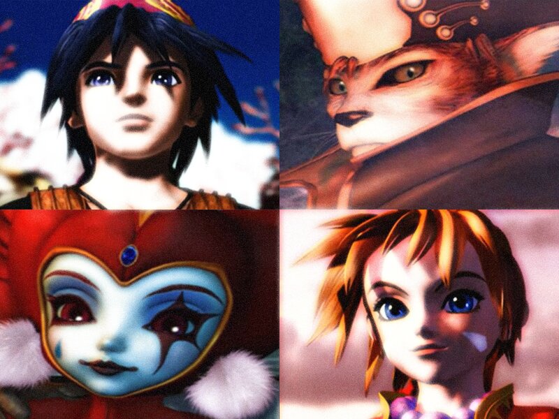 Four Animated Characters — Blue, Dramatic, Anime