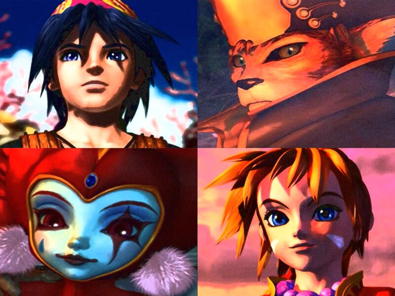 Four Animated Characters — Blue, Dramatic, Sunset