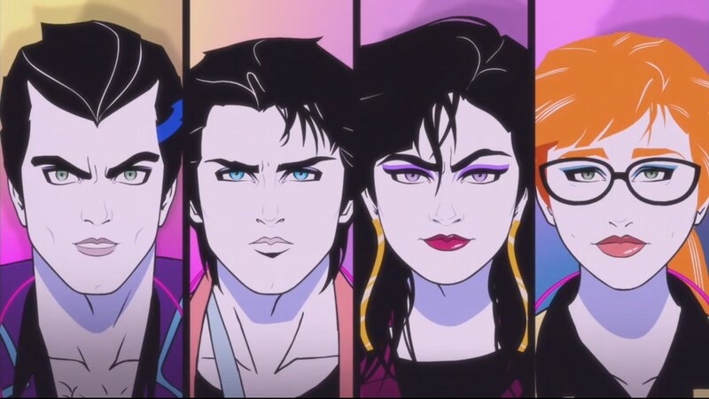 Four Animated Characters — Purple, Dramatic