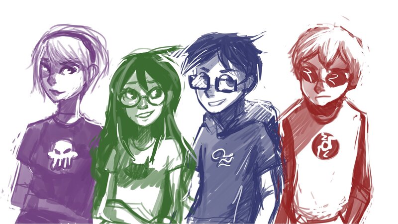 Four Animated Characters — Purple, Friendly