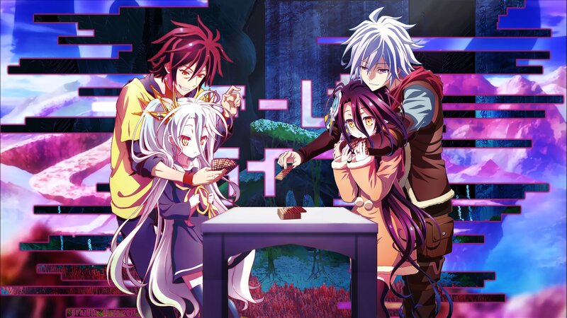 Four Anime Characters at Table