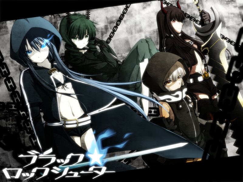 Four Anime Characters — Black, Dark, Chains
