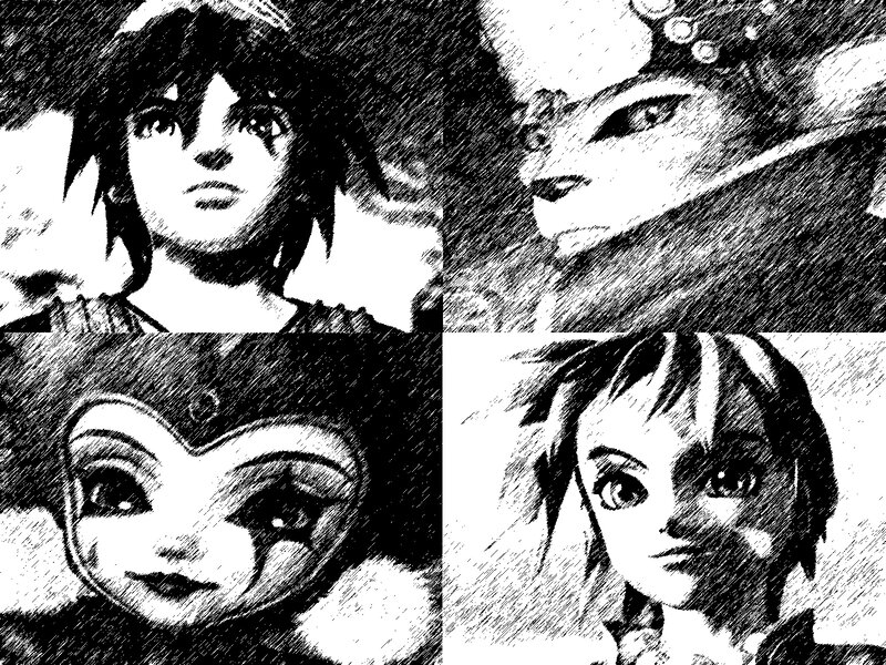 Four Anime Characters — Black, Dramatic, Manga, Anime Art