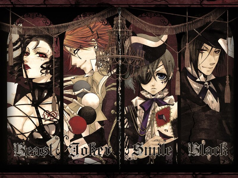 Four Anime Characters — Black, Dramatic, Manga, Chandelier
