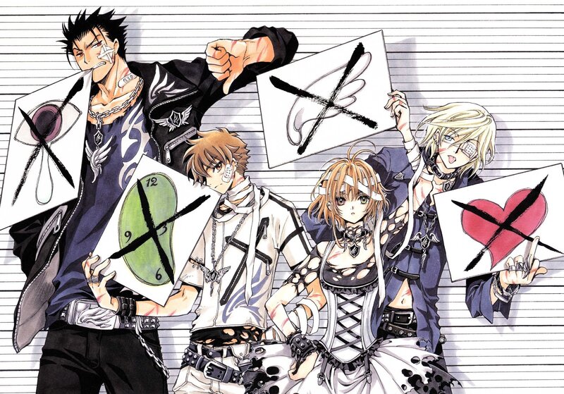 Four Anime Characters — Black, Dramatic, Manga, Signs