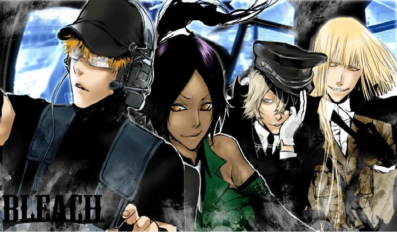 Four Anime Characters — Black, Dramatic, Manga