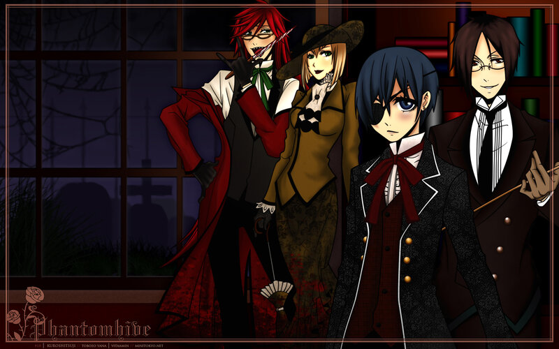 Four Anime Characters — Black, Dramatic, Night