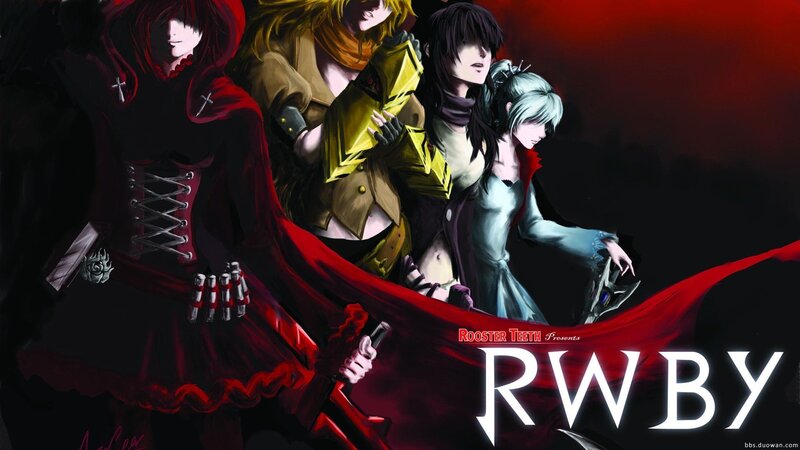 Four Anime Characters — Black, Dramatic, Red Cape