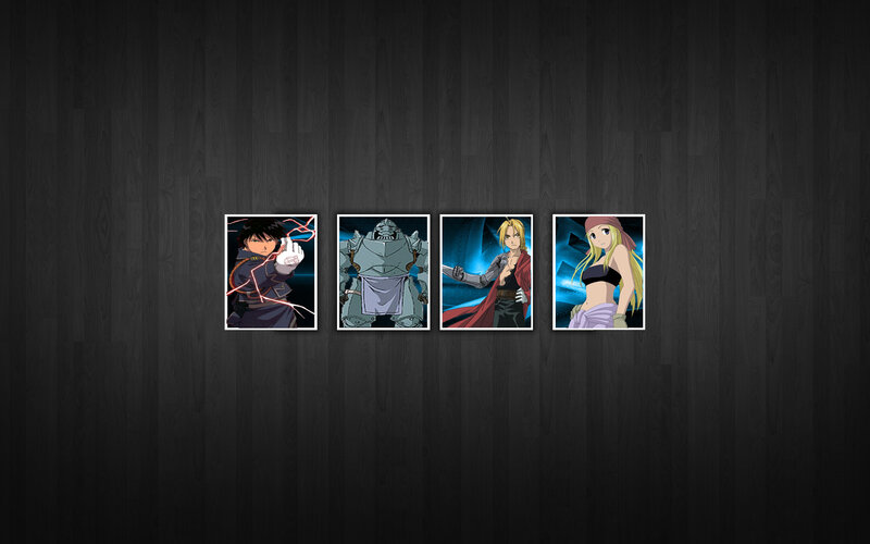 Four Anime Characters — Black, Dramatic, Robot