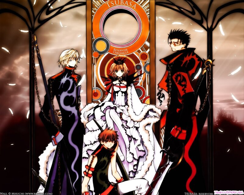 Four Anime Characters — Black, Dramatic, Sunset
