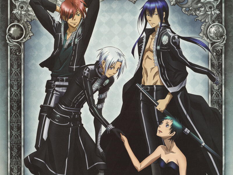 Four Anime Characters — Black, Dramatic, Sword