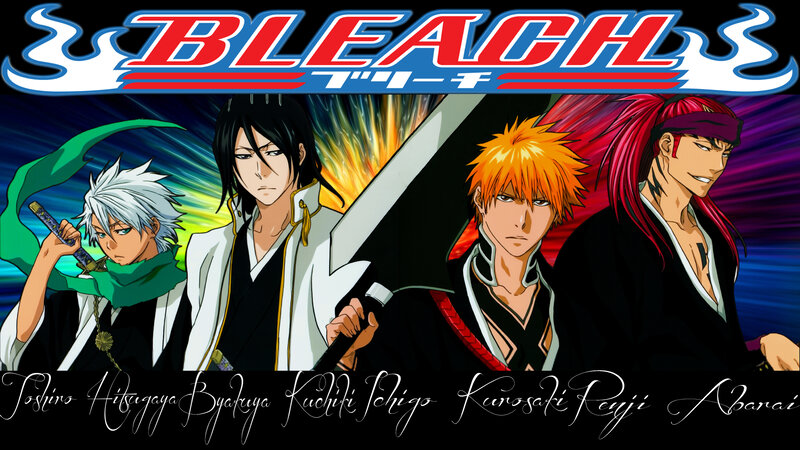 Four Anime Characters — Black, Dramatic, Swords, Flames