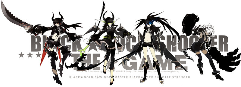 Four Anime Characters — Black, Dramatic, Weapons, Horns