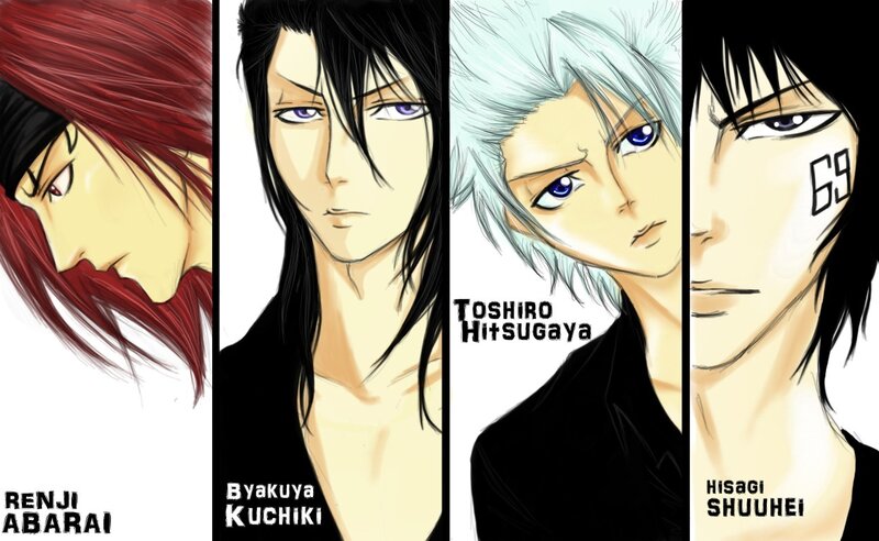 Four Anime Characters — Black, Serious