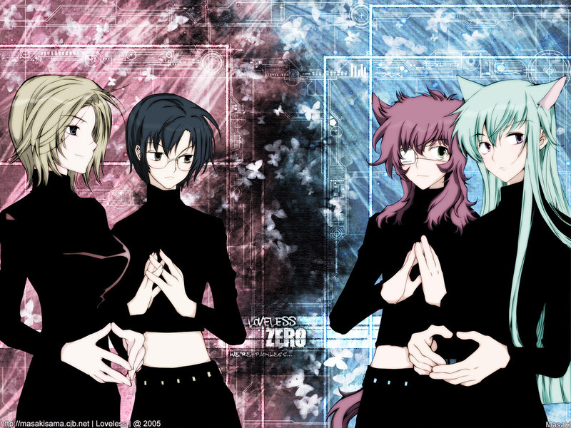 Four Anime Characters — Black