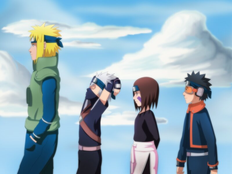 Four Anime Characters — Blue, Calm, Afternoon