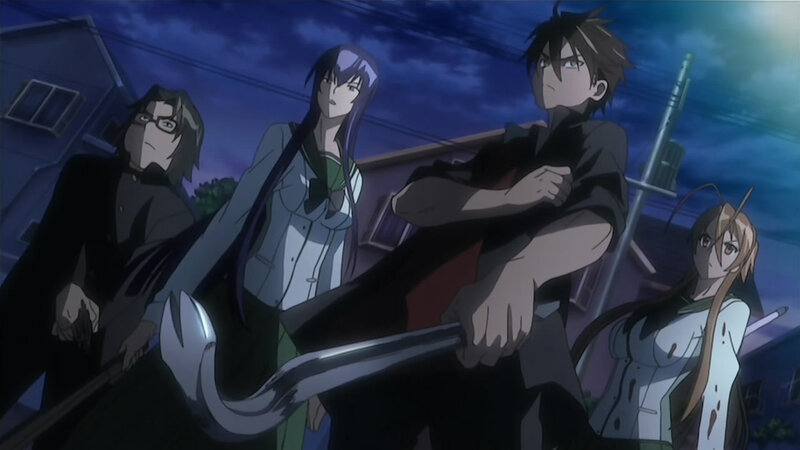Four Anime Characters — Blue, Dramatic, Night