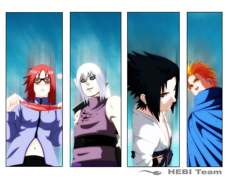 Four Anime Characters — Blue, Dramatic, Red Hair