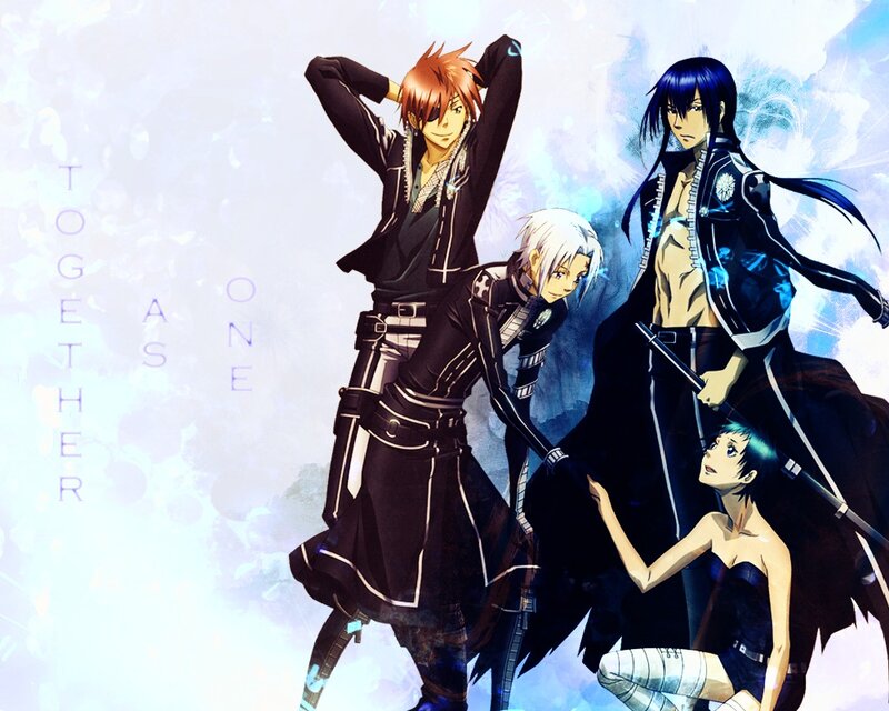 Four Anime Characters — Blue, Dramatic, Sword