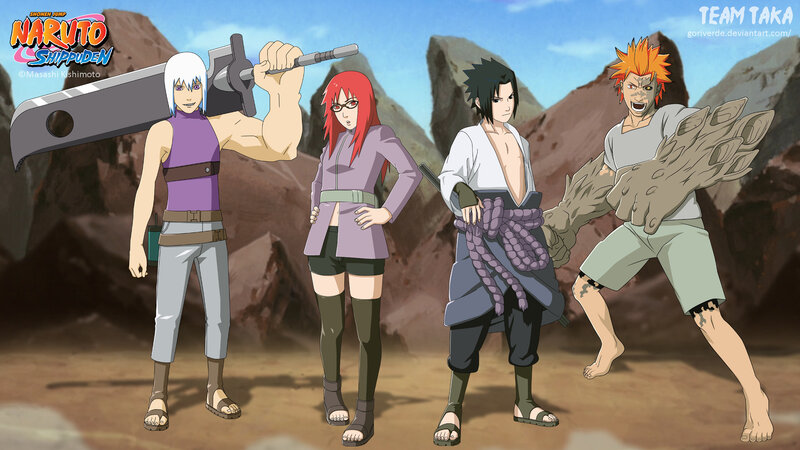 Four Anime Characters — Brown, Dramatic, Afternoon
