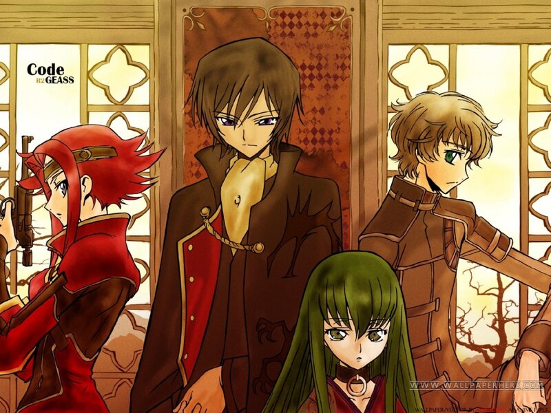 Four Anime Characters — Brown, Dramatic, Sunset, Red Hair