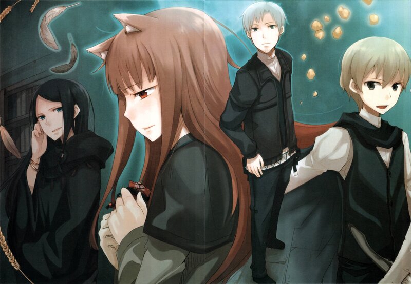 Four Anime Characters — Brown, Dramatic