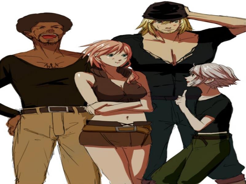 Four Anime Characters — Brown, Neutral